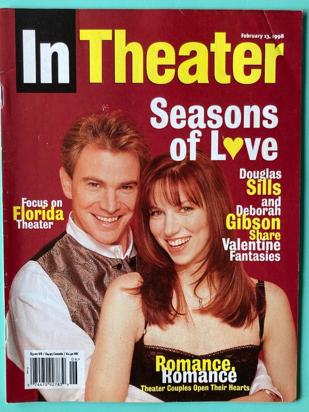 Douglas Sills Deborah Gibson In theater Magazine February 13 1998 Creased Cover
